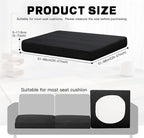 Outdoor Cushion Covers, 8-Piece Black Set with Water-Repellent Polyester Blend