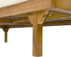 Merax 67.5" Outdoor Patio Daybed 3 Seater Sofa Bed,Acacia Wood Frame with Rattan Arm,Cushion & Pillow