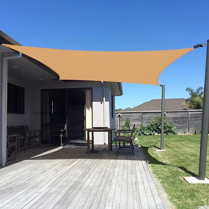 SUNNY GUARD Custom Size 9'x18' Peach Fuzz Sun Shade Sail Rectangle UV Block Shade for Backyard Yard Patio Deck Garden(Customized)