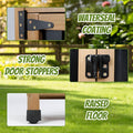 Storage Shed, Brown Wood and Metal Cabinet with Lockable Doors, 39 Inch