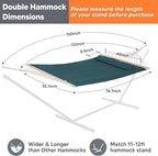 SUNCREAT Hammocks Replacement Hammock for Stand, 475 lbs Capacity, Two Person Patio Hammock for Outside, Dark Green