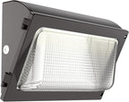 HYPERLITE LED Wall Pack Light 120W with Dusk to Dawn Photocell and Glass Lens LED Security Flood Commercial and Industrial Outdoor LED Wall Lights Out Door for House Warehouses UL Listed