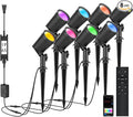 SUNTHIN 8 Pack 36W Smart Landscape Lights, RGBW Color Changing Landscape Lights with Remote, Work with Alexa and Google Home, IP65 Waterproof, for Garden, Yard, Lawn, Wall, Tree, Fence (4.5W/Light)