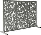 Oakland Living 6 ft. X 4 ft. Grey Freestanding Metal Privacy Screen Room Divider