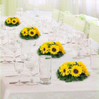 Artificial Flowers Yellow Silk Sunflower Half Ball Centerpiece with Zip Ties