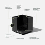 Veradek Block Series Cube Plastic Planter - Large Square Planter for Indoor or Outdoor Patio/Garden | Durable All-Weather Use with Drainage Holes | Modern Décor for Tall Plants, Trees, Flowers