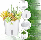 SHENLIU 3" Self Watering Pots, 20 Sets Plastic Self Watering Planters for Indoor Planters with Water Level Indicator and Multiple Vents Perfect for Succulents ﻿House Plants Flowers