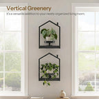 HOOBRO Wall Plant Holder, Wall Planters for Indoor Plants Set of 3, Plant Hanger Indoor Window Plant Shelves for Indoor Outdoor Decor, Black BK08HJP301