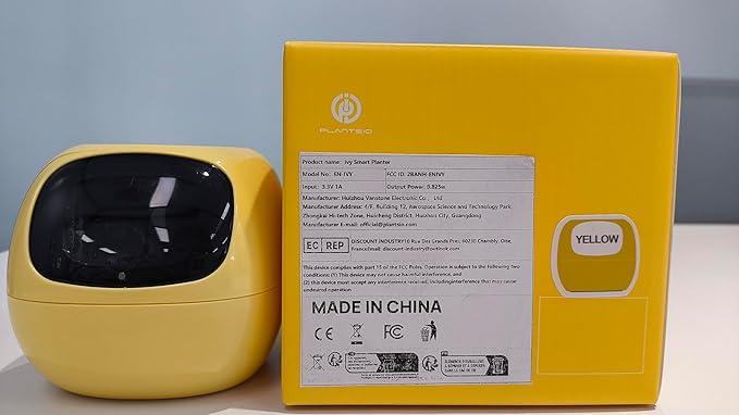 Yellow Plastic Smart Planter with Automated Watering and App Control