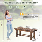 Outdoor Garden Bench, 2-Person Wood Patio Bench Weatherproof Outdoor Backless Bench, Anti-Corrosion and Anti-Rust Garden Benches for Garden Lawn Porch Park Backyard (Carbonized,35.5''/90cm)