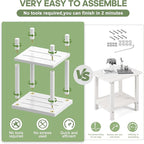 Outdoor Side Table, 2-Tier Small Outdoor Table for Patio, Adirondack Side Tables for Outside or Indoor, Bamboo End Table for Pool, Porch, Weather Resistant Easy Maintenance