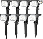 EIUIO Solar Outdoor Lights, 3 Lighting Modes Solar Spot Lights Outdoor with Auto On/Off, Waterproof Landscape Lighting for Garden Yard