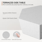 UPHA Outdoor Hexagon Coffee Table, Small Modern Minimalist Accent Tables, Low Light Concrete Center Table for Living Room, Outside Patio, Deck, 35×30.7×15, Off-White