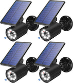 Solar Lights Outdoor Motion Sensor Flood Lights 2000LM IP67 Waterproof Security Spot Lights for Yard Garden Patio 4 Pack