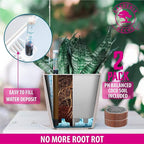 GARDENIX DECOR 5" Self Watering pots for Indoor Plants - Flower Pot with Water Level Indicator for Plants, Grow Tracking Tool - Self Watering Planter Plant Pot – 2 Pack White