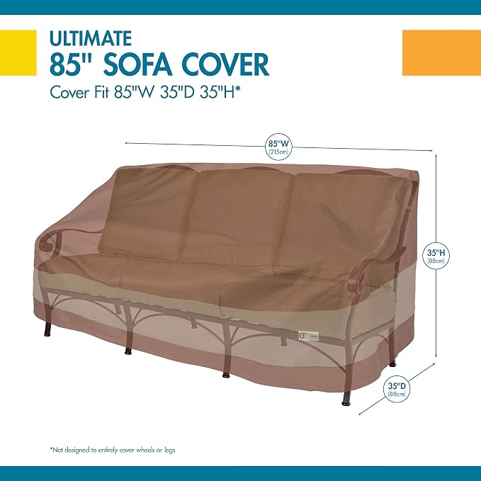 Sofa Cover for Patio Sofas, Waterproof, Mocha Cappuccino