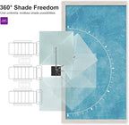 PURPLE LEAF Patio Umbrella 10' X 10' Rectangle Cantilever Umbrella Large Aluminum Outdoor Umbrellas with 360-degree Rotation & UPF40+ Premium Fabric for Deck Pool Garden Yard, Mint Green