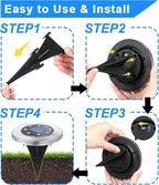 4.6 Inch Diameter Solar Ground Lights, Waterproof Solar Garden Lights, Outdoor Garden Waterproof Bright in-Ground Light, Landscape Lighting for Pathway,Yard,Lawn,Patio,Walkway (12 Pack Warm Light)