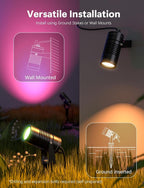 Smart Landscape Lights, APP Controlled RGBCW Color Changing Spot Lights, IP65 Waterproof 24V Low Voltage Outdoor Spotlights for Garden Yard Pathway Holiday Decor