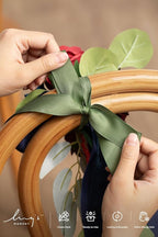 Artificial Flowers for Wedding Aisle, 8 Pack Burgundy and Navy Pew Decor