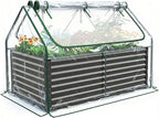 Quictent Raised Garden Bed Galvanized Raised Beds for Gardening Vegetables with Cover 6x3x2 ft Tall Metal Planter Box Outdoor Use (Clear)