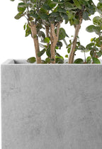 Kante 15.7" H Tall Rectangular Concrete Planters, Outdoor Indoor Lightweight Plant Pots with Drainage Hole and Rubber Plug, Modern Style for Home Garden Patio, Natural Concrete