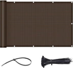 LOVE STORY 3.3'x19.7' Brown Balcony Screen Privacy Fence Cover (HDPE) UV Protection Weather-Resistant 3 FT Height Shield for Deck, Patio, Backyard, Outdoor Pool, Porch, Railing