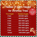 String Lights, 500 LED Blue Outdoor Waterproof with 165 ft Length
