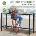 Bar Table, 63-Inch Black Metal Patio Counter Height
