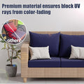 Cushion Covers for Patio Chairs, Navy Blue Stretch Fit, 8 Pack