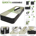 5-in-1 Adjustable Raised Garden Bed Kit | Galvanized Planter Boxes for Vegetables, Flowers | 12" Tall, Multiple Sizes (8x3x1ft, 9x2x1ft, 10x1x1ft, 6x5x1ft, 7x4x1ft) | Outdoor Metal Raised Bed, Grey