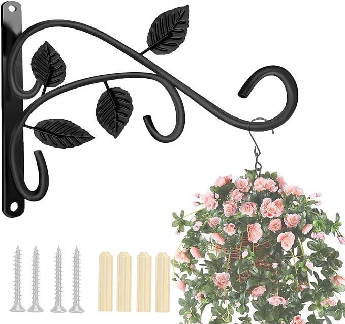 Axgo Wall Mount Hanging Plant Hook, Rust-Resistant Metal Plant Hanger for Flowers, Lanterns, Bird Feeders, Wind Chimes