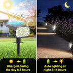 Solar Spot Lights Outdoor Waterproof IP65, [4 Pack/52 LED] 2-in-1 Solar Landscaping Spotlights, 3 Lighting Modes Solar Powered Garden Flood Light for Patio Pathway Driveway Yard Pool (Cool White)
