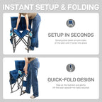 EVER ADVANCED Lightweight Folding Rocking Camping Chair, Padded Portable Rocker Chair for Patio, Lawn and Outdoors, Heavy Duty Hard Armchair for Adults, Blue