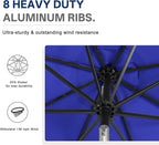 ABCCANOPY Solar Led Patio Umbrellas with 32LED Lights 11FT (Blue)