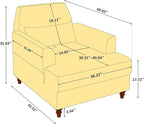 Chaise Lounge Accent Chair Indoor with Adjustable Backrest, Oversized Armchair for Living Room & Bedroom, Upholstered Mid-Century Reading Chair, Comfy Single Sofa Chair, Modern Living Room Chair