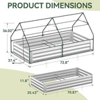 Raised Garden Bed with Self-Watering System, 6x3x1 ft Elevated Planter Boxes Outdoor with PE Cover, Galvanized Raised Beds for Gardening,Vegetables,Flowers, Backyard, Patio