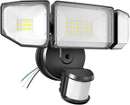 85W Motion Sensor Outdoor Light, 8500LM Ultra-Bright LED Security Light with 3 Adjustable Heads, IP65 Waterproof Dusk to Dawn Flood Light for Garage, Yard, and Driveway, 6500K Daylight, Black
