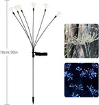 JJGoo Solar Garden Lights, New Upgraded 2 Pack Solar Swaying Starburst Light, Waterproof Fireworks Outdoor Lights, Yard Patio Pathway Decoration, Blue