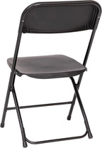 Flash Furniture Hercules Series Big & Tall Stackable Plastic Folding Chairs, Extra Wide Commercial Event Seats, Set of 4, Black