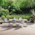 2xhome Set of 2 Modern Stackable Armless Dining Chairs, Plastic Shell Seat with Metal Legs for Indoor Outdoor Home Kitchen Patio Cafe, Gray