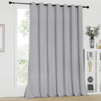 NICETOWN Sliding Glass Door Curtain - Blackout Room Darkening Door Vertical Blind for Dining Room/Bedroom with Grommet Top (Silver Grey, W100 x L95, 1 Panel)