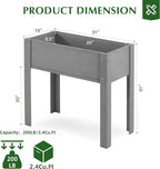 SoliWood Set of 2 Raised Garden Bed with Legs, 31x16x31'', Outdoor Wood Elevated Planter Box, Grey Cedar, Thick Legs, w/Liner