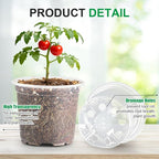 200 Pack 4 Inch Clear Plant pots with Drainage Holes, Transparent Nursery Seeding Pots, Flexile Seeds Starter Pots, Seeds Germination (4Inch,200P,Clear)