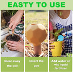 4-Pack Terracotta Self-Watering Spikes | Eco-Friendly Iron-Rich Clay Olla Irrigation System | Vacation Plant Sitter for Potted Flowers, Herbs, and Succulents