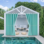 Waterproof Outdoor Curtain W105 x L95 - Grommet Top Sunlight Blocking Window Treatment Drapes Blackout Curtains for Home Bedroom Living Room Outdoor Patio Porch Pergola Cabana Gazebo (Teal Blue)