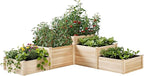 AMERLIFE 3-Tier Raised Garden Bed, 28 Inch Depth Fir Wood Planter Box for Outdoor Gardening with Dividers, Tool-Free Assembly, Garden Box, Ideal for Vegetables, Herbs, Flowers