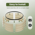 ZXZYHFTY Round Galvanized Raised Garden Bed kit,White Outdoor Garden Raised Planter Box, Round Large Metal Raised Garden Beds for Vegetable 2 * 2 * 1ft 1Pack