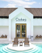 Ciokea Outdoor Chaise Lounge Chair Set of 2, Patio Lounge Chairs for Outside, HDPE Lounge Chairs with Wheels & Cup Holder, Poly Lounge Chair with 5 Position for Poolside, Deck, Dark Brown