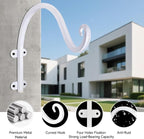 4 Pack 12Inch Plant Hanger, Sturdy Hanging Plant Bracket Hooks Outdoor, Bird Feeder Hanger for Bird Feeders, Planters, Lanterns, Wind Chimes Indoor Outdoor (White)